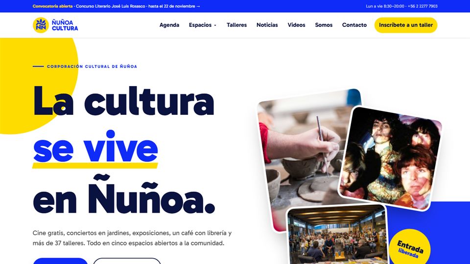 Captura del sitio Ñuñoa Cultura